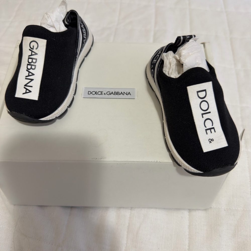 Dolce & Gabbana Kids Black and White Sneakers